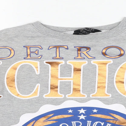New Look Girls Grey Cotton Pullover Sweatshirt Size 12-13 Years Pullover - Detroit Michigan
