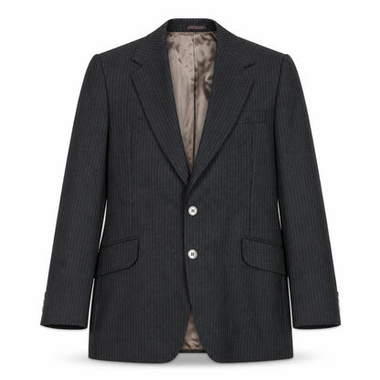 Jacson Mens Grey Striped Polyester Jacket Suit Jacket Size 40 Regular