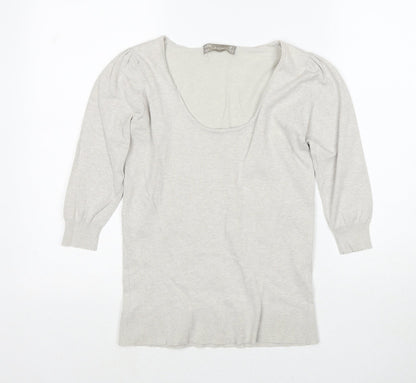 Womens UK Size S Zara Grey Basic T-Shirt