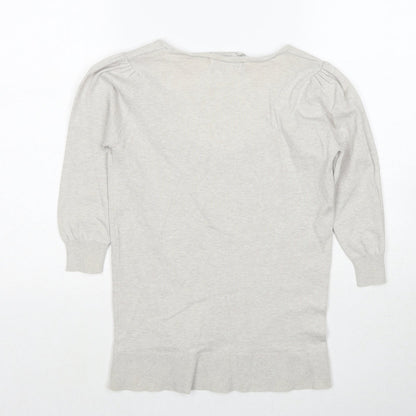 Womens UK Size S Zara Grey Basic T-Shirt