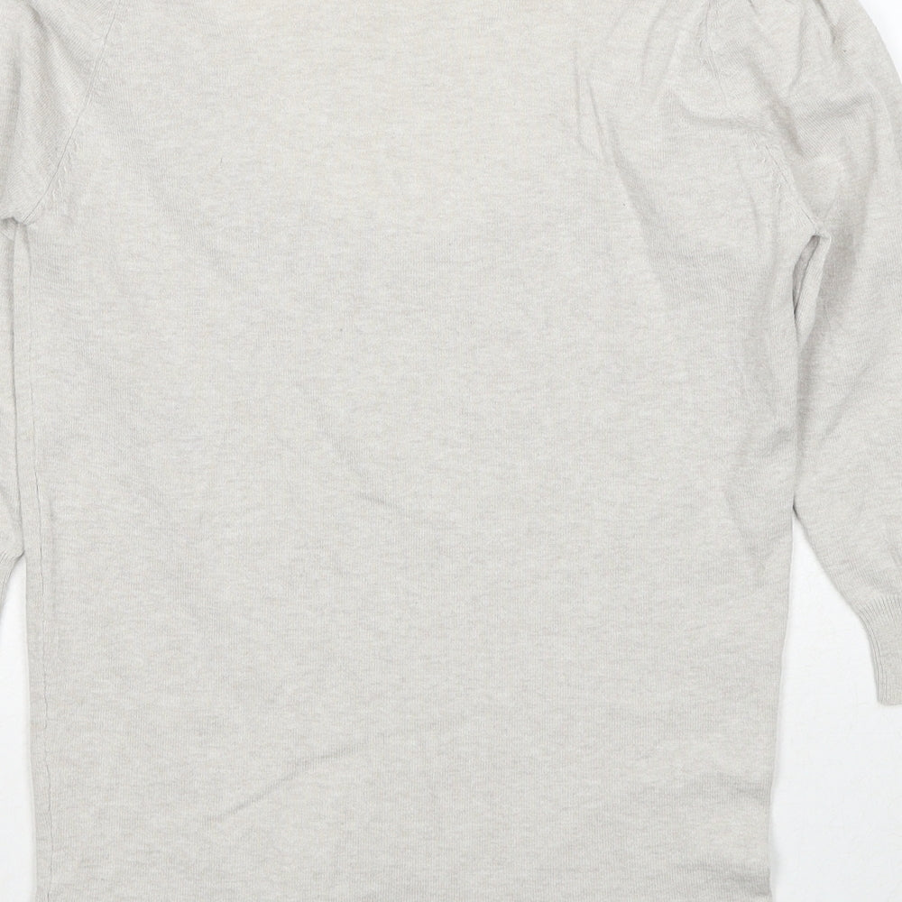 Womens UK Size S Zara Grey Basic T-Shirt