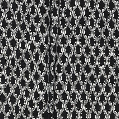 H&M Womens Black Geometric Cotton Trousers Size 6 Regular Zip