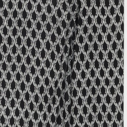 H&M Womens Black Geometric Cotton Trousers Size 6 Regular Zip