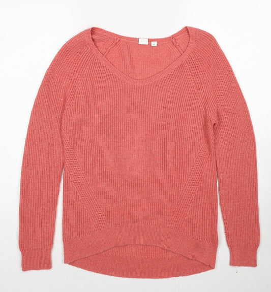 Gap Womens Pink V-Neck Nylon Pullover Jumper Size XS