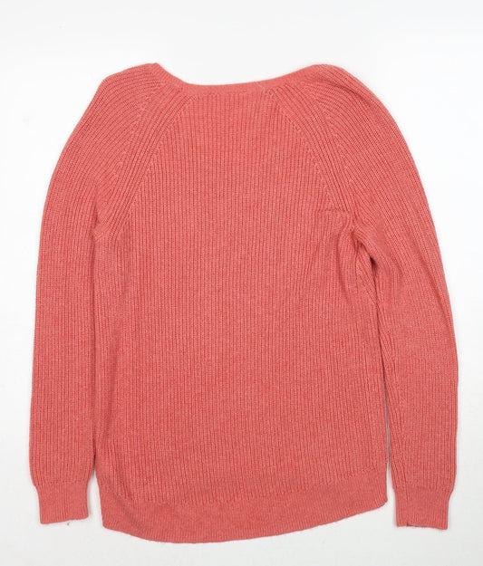 Gap Womens Pink V-Neck Nylon Pullover Jumper Size XS
