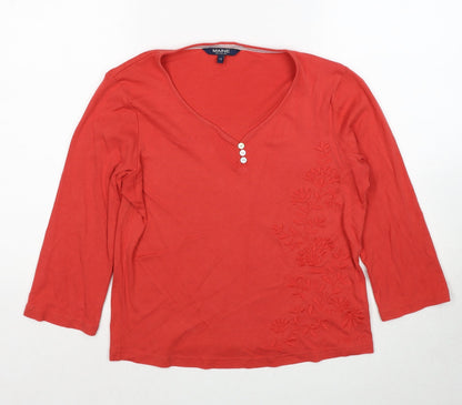 Womens UK Size 12 Debenhams Orange Basic Blouse