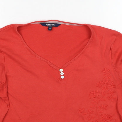 Womens UK Size 12 Debenhams Orange Basic Blouse