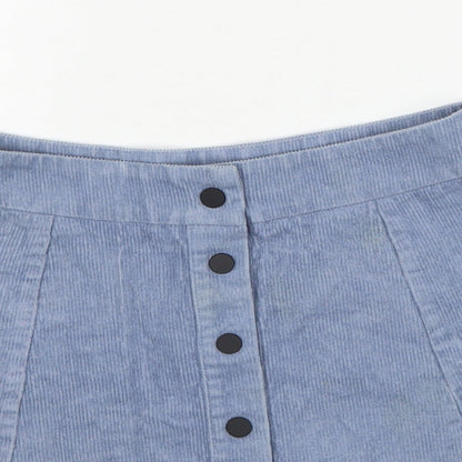 Glamorous Womens Blue Polyester Mini Skirt Size S Button