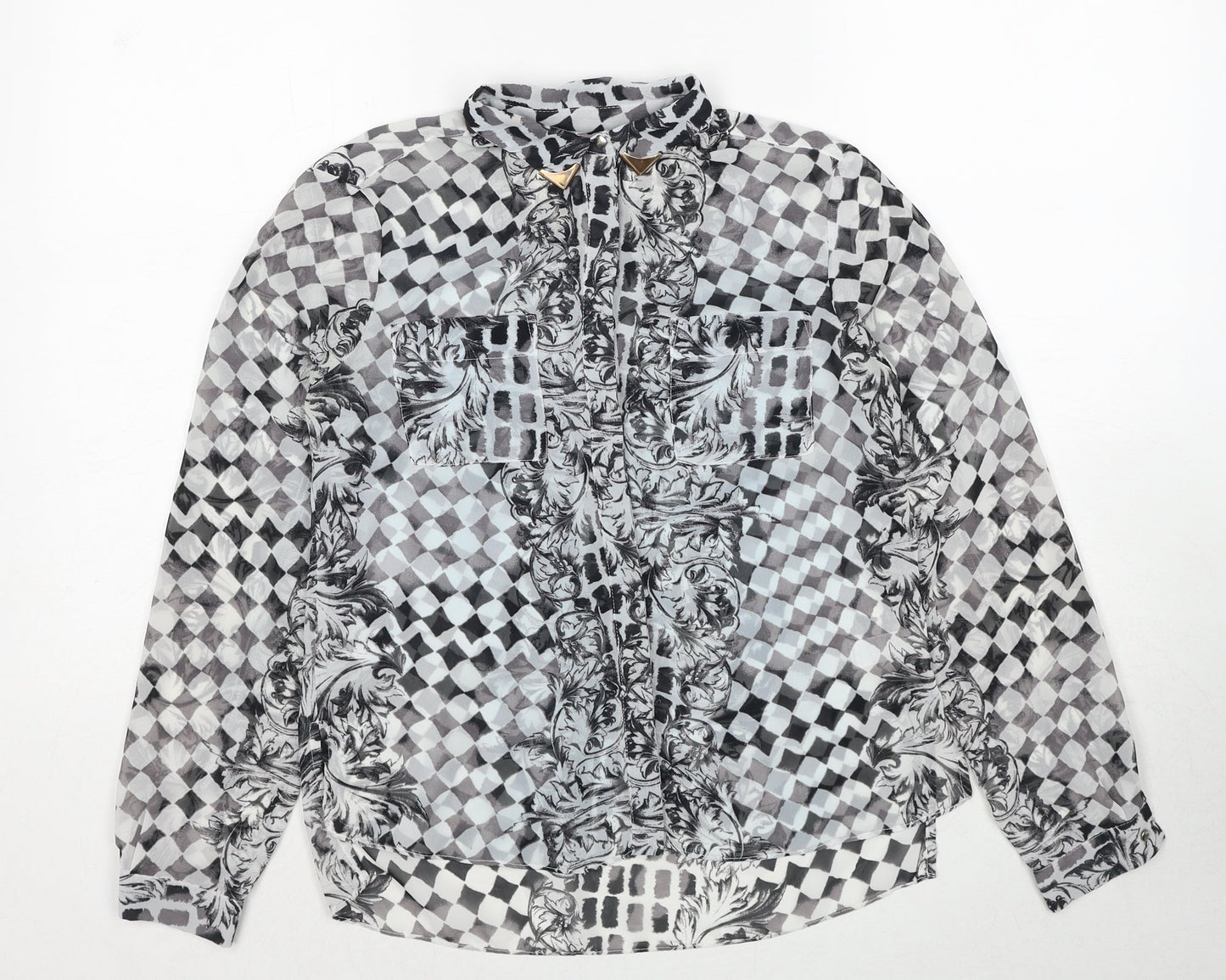 Womens UK Size 6 Topshop Black Basic Button-Up
