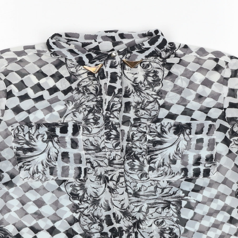 Womens UK Size 6 Topshop Black Basic Button-Up