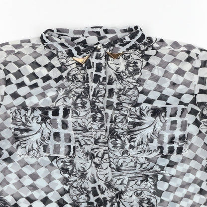 Womens UK Size 6 Topshop Black Basic Button-Up