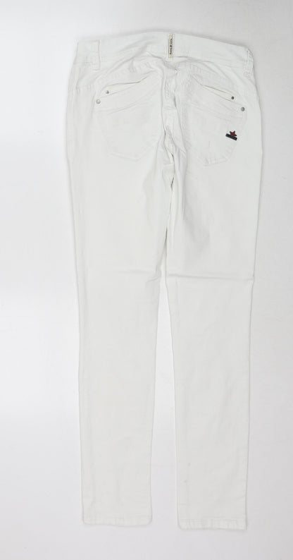 Womens UK Size M Buena Vista Regular Fit Skinny White Jeans