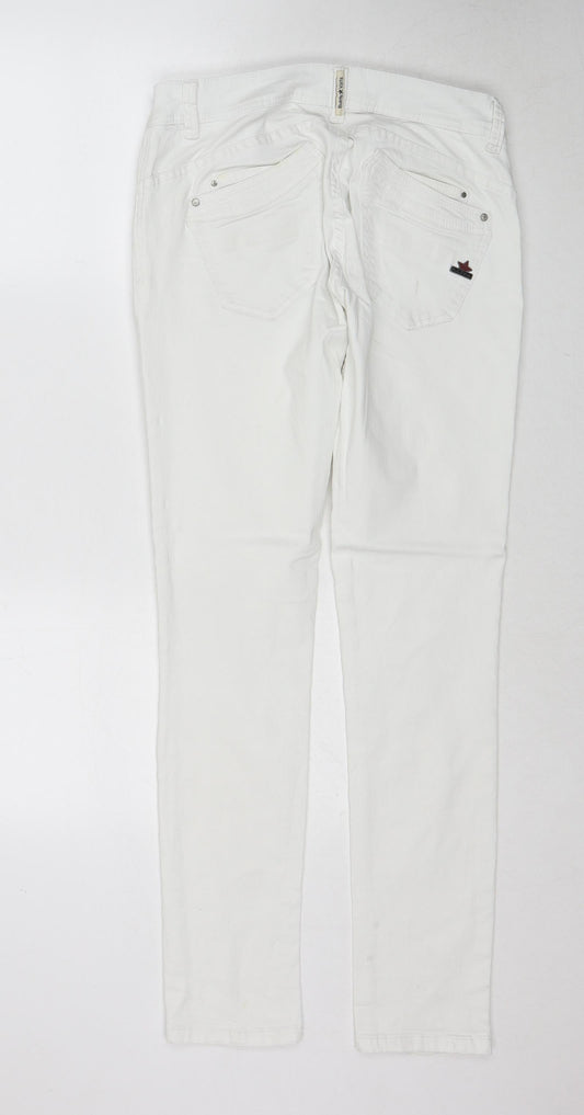 Womens UK Size M Buena Vista Regular Fit Skinny White Jeans