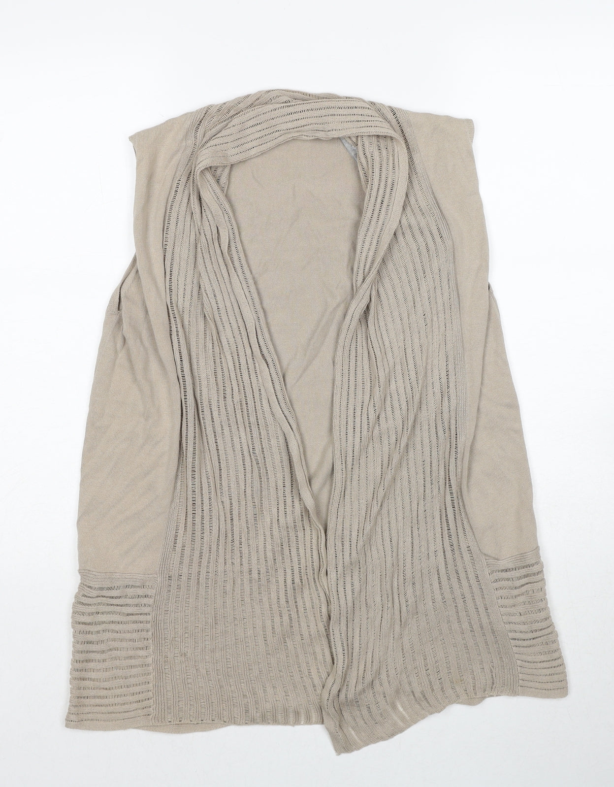 Vientoodonna Womens Beige V-Neck Cotton Cardigan Jumper Size 10