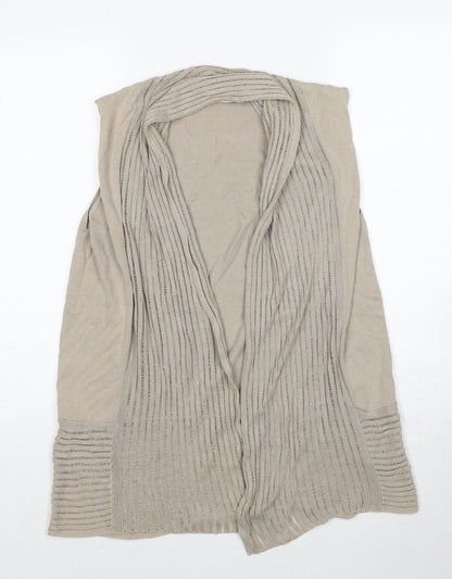 Vientoodonna Womens Beige V-Neck Cotton Cardigan Jumper Size 10
