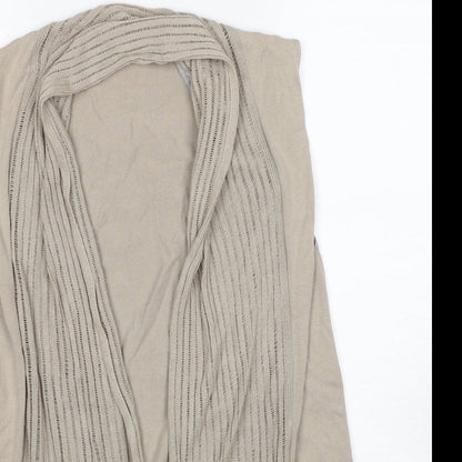 Vientoodonna Womens Beige V-Neck Cotton Cardigan Jumper Size 10