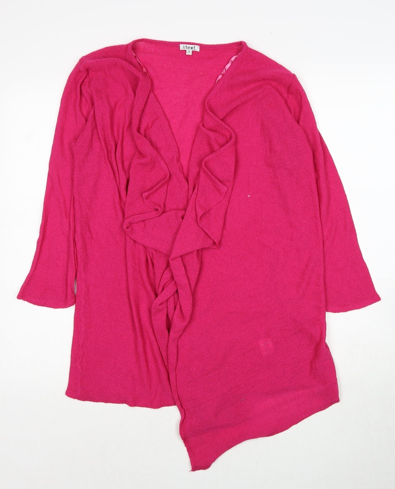 Womens UK Size S Text Pink Cardigan Jumper