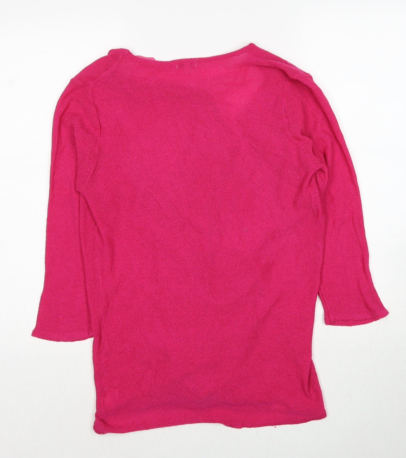 Womens UK Size S Text Pink Cardigan Jumper