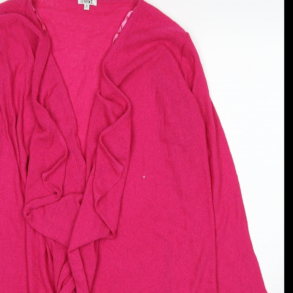 Womens UK Size S Text Pink Cardigan Jumper