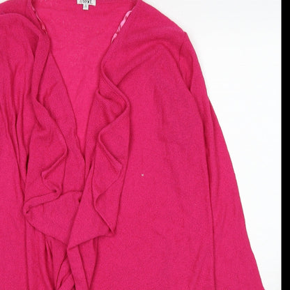 Womens UK Size S Text Pink Cardigan Jumper