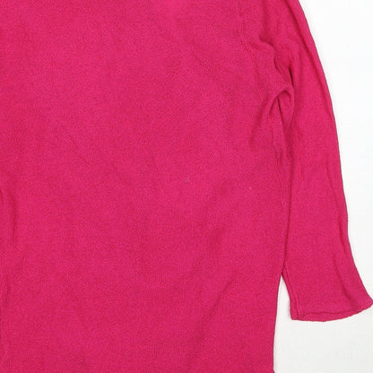 Womens UK Size S Text Pink Cardigan Jumper