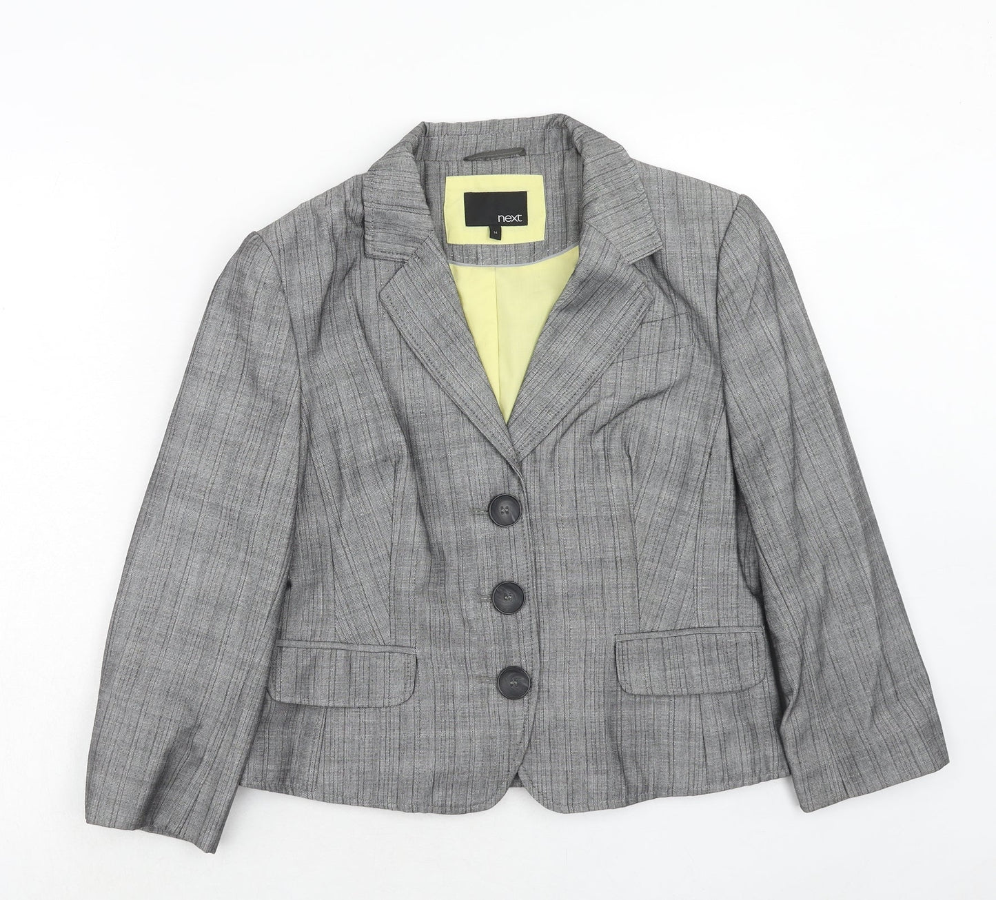 NEXT Womens Grey Polyester Jacket Suit Jacket Size 14