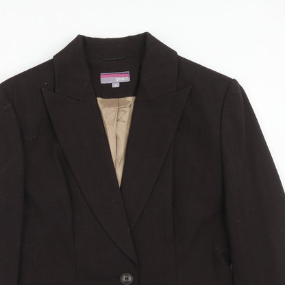 Esprit Womens Brown Polyester Jacket Suit Jacket Size 12