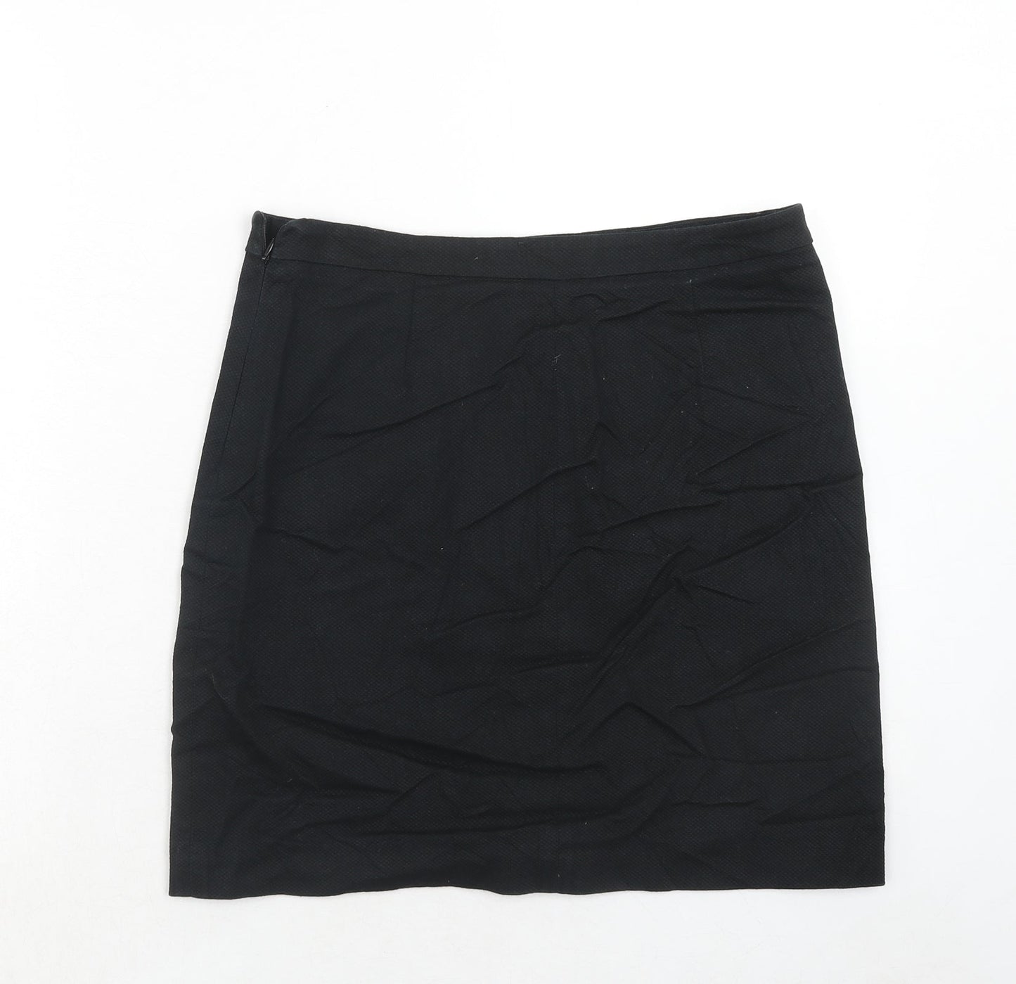 Esprit Womens Black Cotton A-Line Skirt Size 10 Button