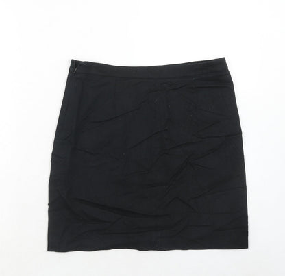 Esprit Womens Black Cotton A-Line Skirt Size 10 Button