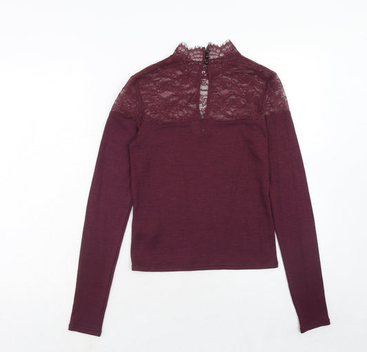 Womens UK Size S H&M Purple Basic Blouse