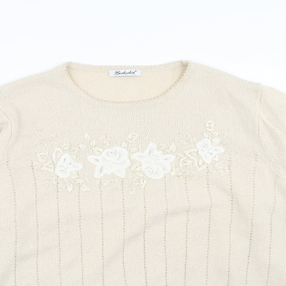 Womens UK Size 18 Berkertex Beige Pullover Jumper