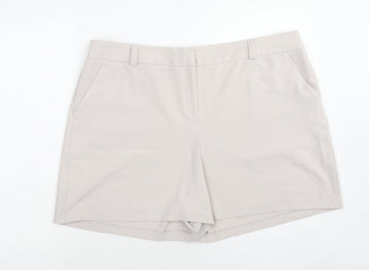 Dorothy Perkins Womens Beige Polyester Mom Shorts Size 22 Regular Hook & Eye