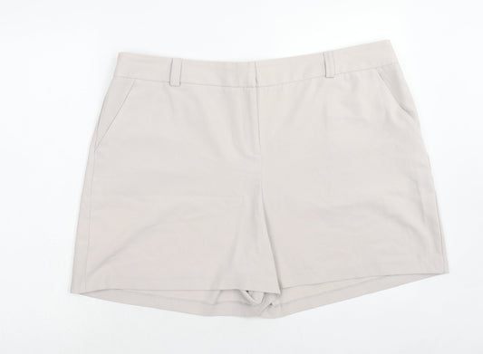 Dorothy Perkins Womens Beige Polyester Mom Shorts Size 22 Regular Hook & Eye