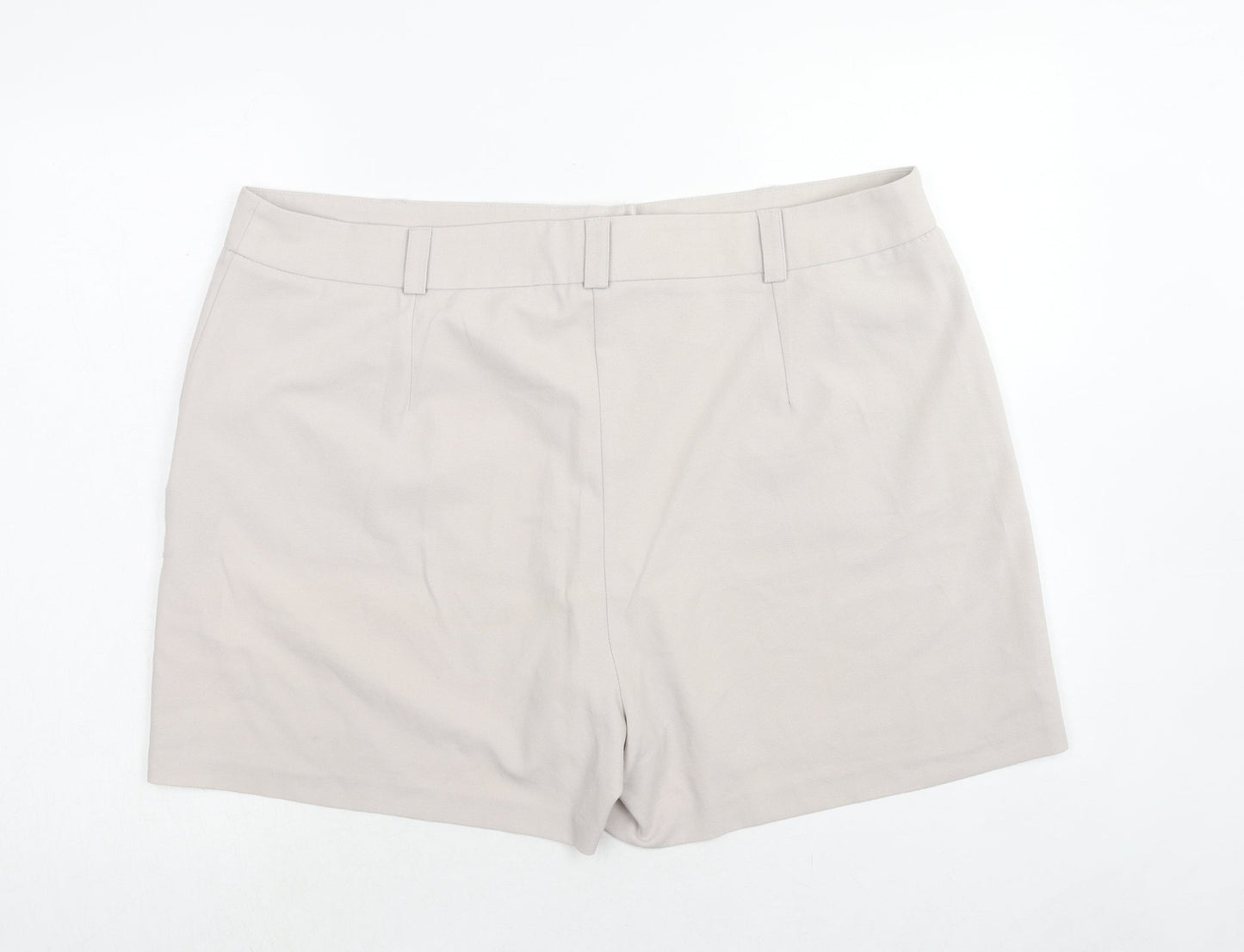 Dorothy Perkins Womens Beige Polyester Mom Shorts Size 22 Regular Hook & Eye