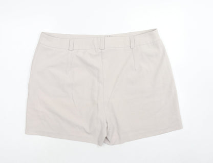 Dorothy Perkins Womens Beige Polyester Mom Shorts Size 22 Regular Hook & Eye