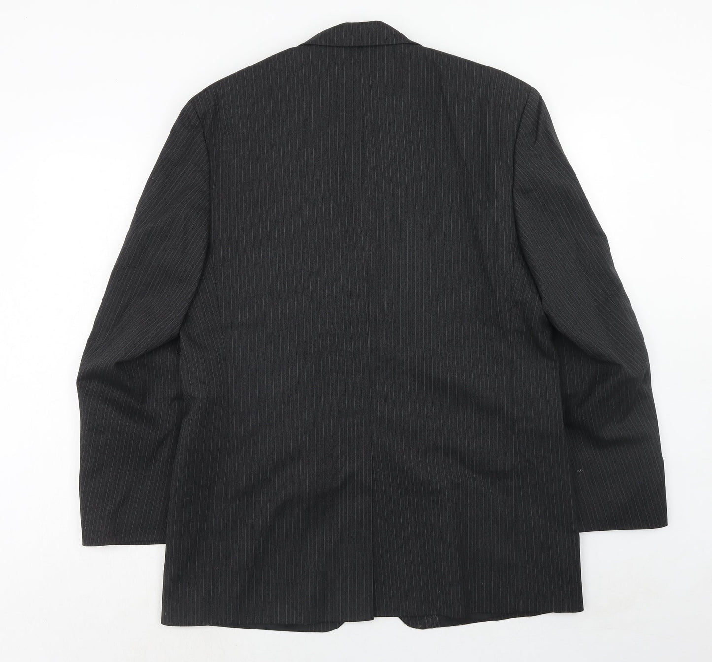 Armando Mens Grey Striped Polyester Jacket Suit Jacket Size 42 Regular