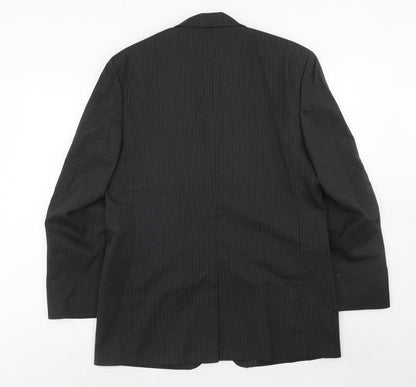 Armando Mens Grey Striped Polyester Jacket Suit Jacket Size 42 Regular