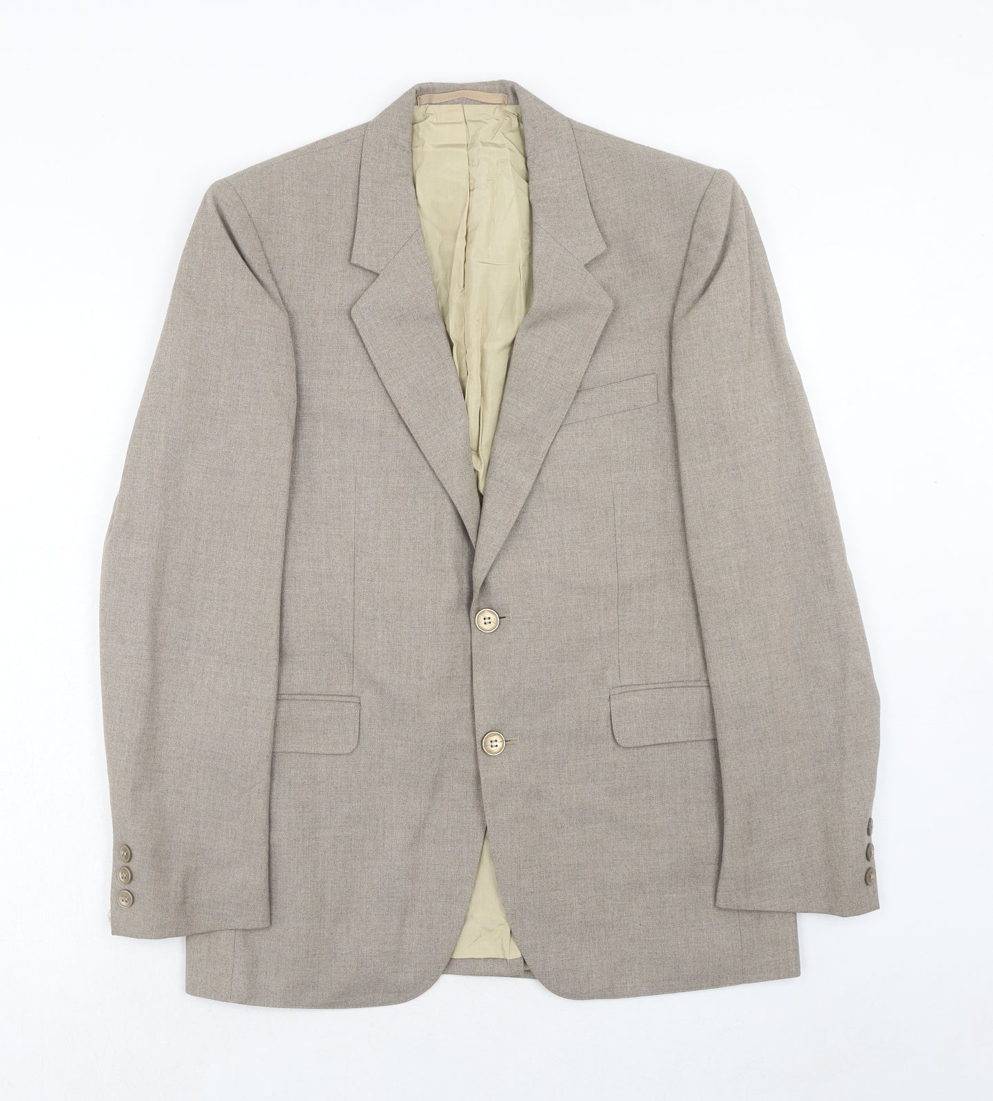 Finesse Mens Beige Polyester Jacket Suit Jacket Size 38 Regular