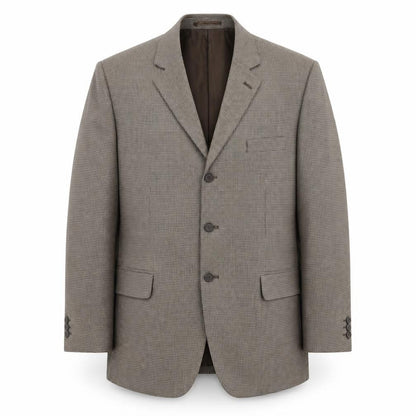 Dannimac Mens Brown Geometric Polyester Jacket Blazer Size 44 Regular