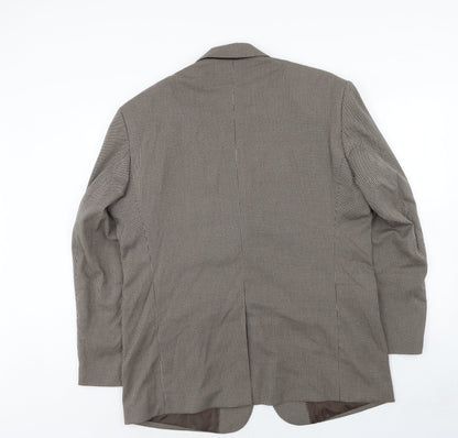 Dannimac Mens Brown Geometric Polyester Jacket Blazer Size 44 Regular