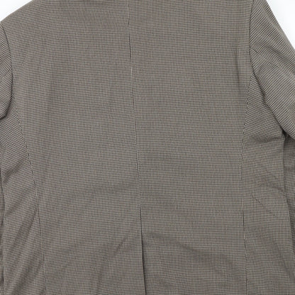Dannimac Mens Brown Geometric Polyester Jacket Blazer Size 44 Regular