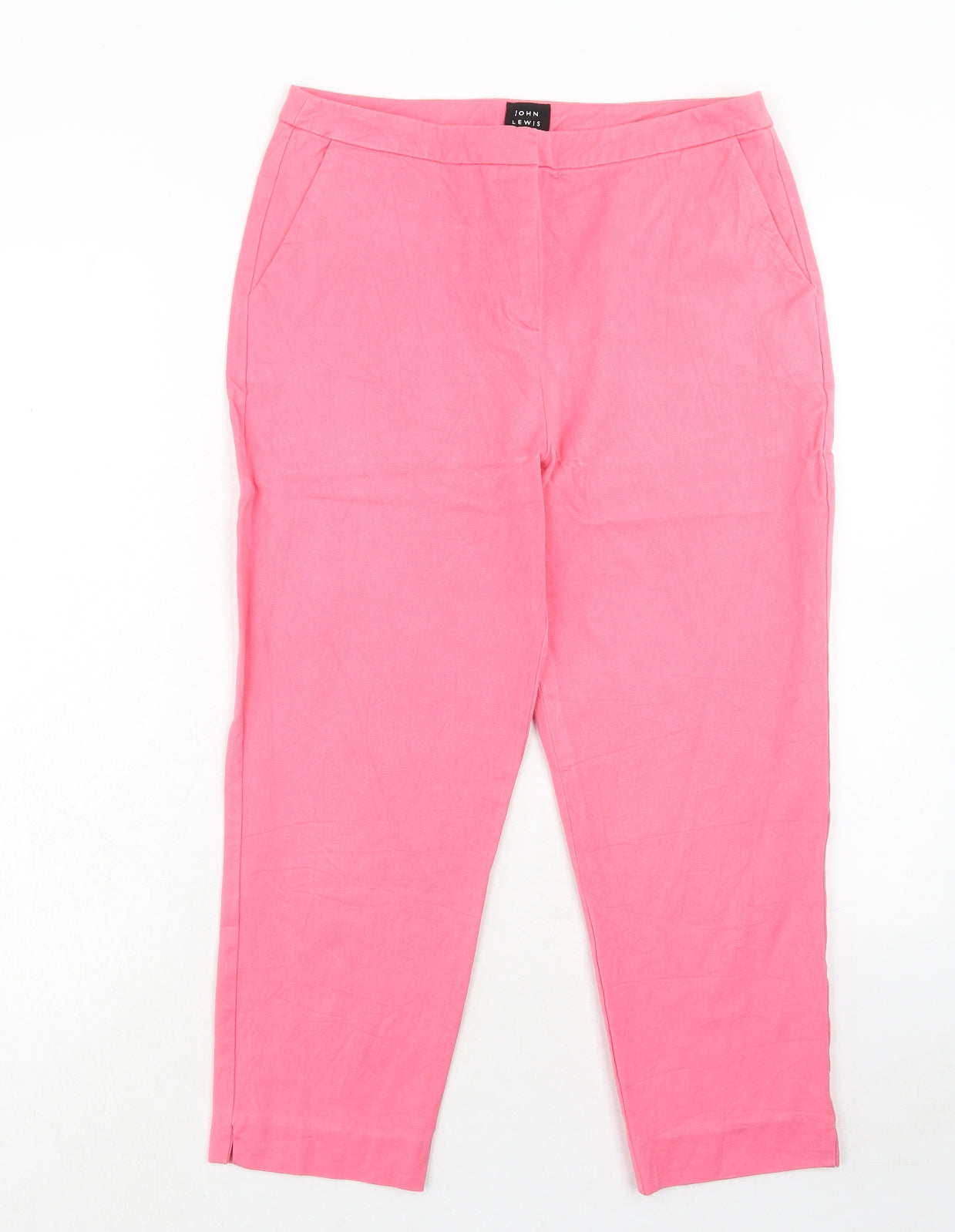 Womens UK Size 10 John Lewis Regular Fit Chino Pink Trousers