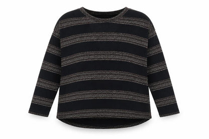 NEXT Womens Black Round Neck Striped Polyester Pullover Jumper Size 12