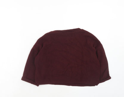 New Look Girls Red Round Neck Acrylic Pullover Jumper Size 10-11 Years Pullover