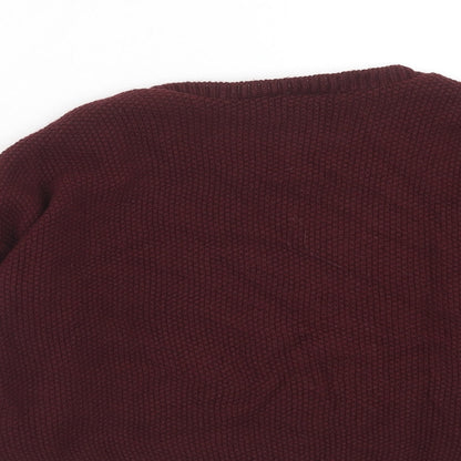New Look Girls Red Round Neck Acrylic Pullover Jumper Size 10-11 Years Pullover