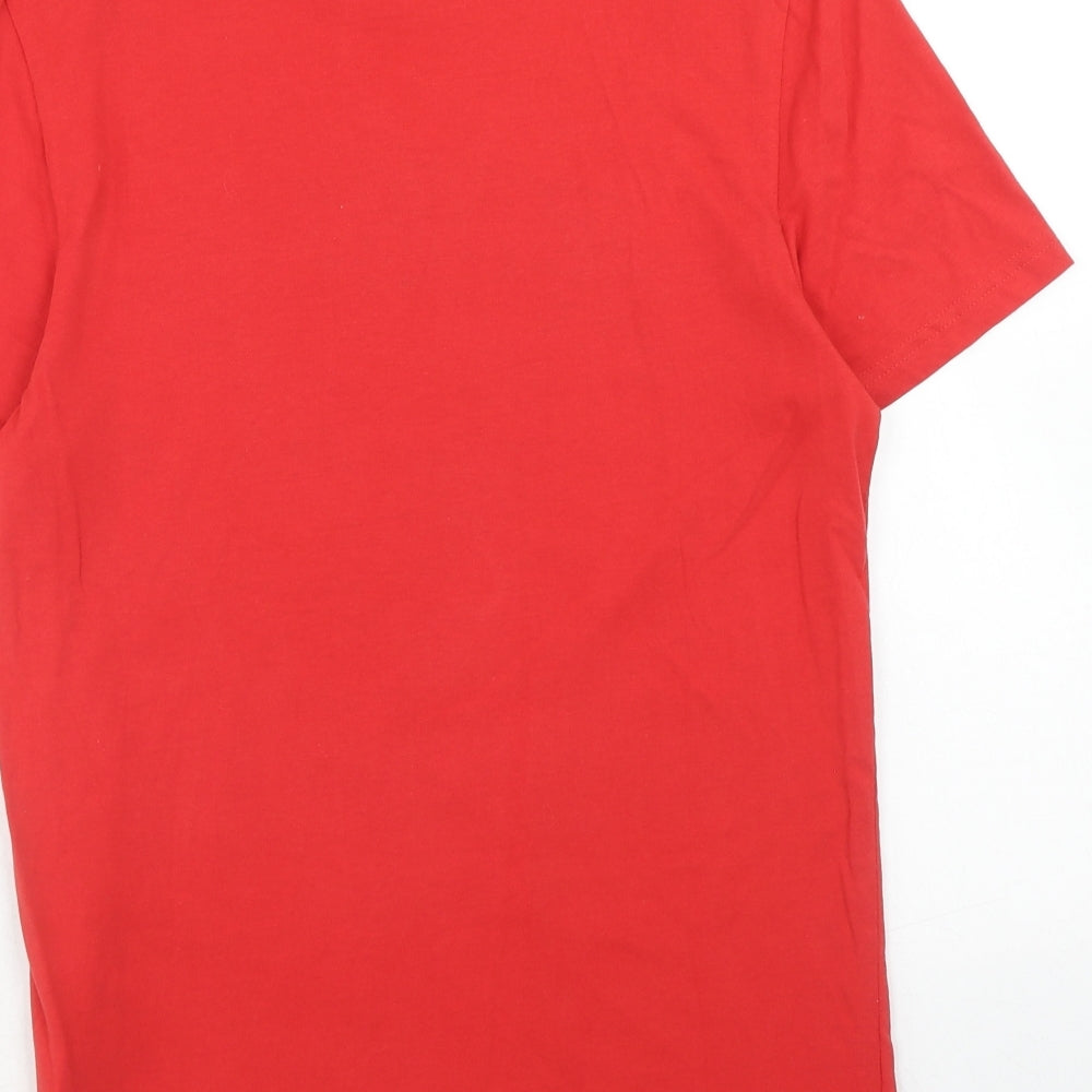 Exodus Mens Red Cotton T-Shirt Size S Round Neck - New York Vikings