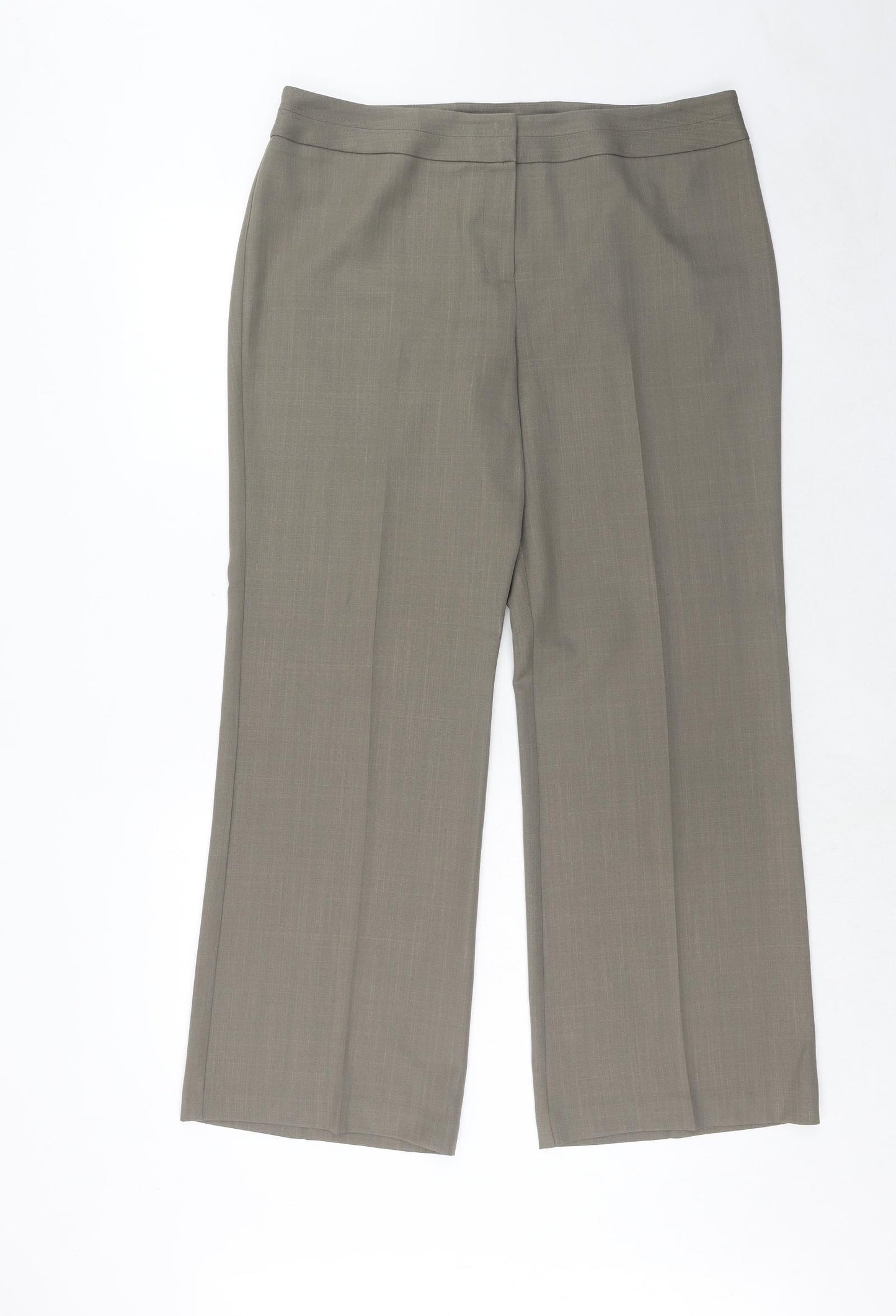 Womens UK Size 16 Marks and Spencer Regular Fit Dress Pants Brown Trousers