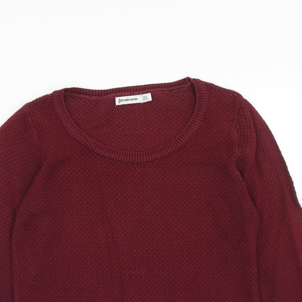 Womens UK Size S Stradivarius Red Pullover Jumper