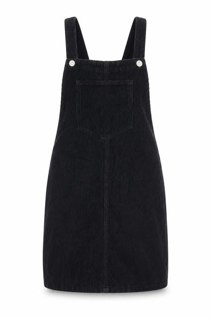 Topshop Womens Blue Cotton Pinafore/Dungaree Dress Size 6 Square Neck Button