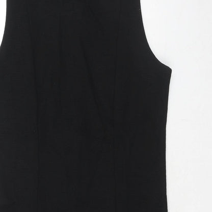 Gap Womens Black Herringbone Viscose Trapeze & Swing Size 8 Round Neck Zip